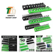 Set, 6-piece 1/4", 3/8", 1/2" SAE & Metric Socket Holder, Drive Socket Trays,...