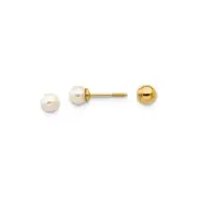 Finest Gold 3.75-4 mm 14K Yellow Gold Madi K Reversible Freshwater Cultured Pear