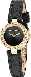 [TED BAKER] Women's BKPJLS502 Black Jolyye Crystal Gold-Tone Black Leather Watch