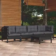Generic 5 Piece Garden Lounge Set with Cushions Solid Pinewood,3096158