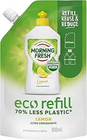 Morning Fresh Lemon Refill Dishwashing Liquid 800 milliliters 70 percent less plastic