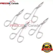 4 Pc Flat Tip Eyebrow Tweezers Clamp Steel Hair Removal Scissor Handled Remover