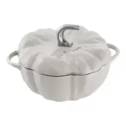 STAUB Enameled Cast Iron 3.5-qt Pumpkin Cocotte White Truffle New Open Box