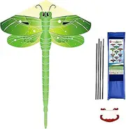 Children's Dragonfly Dragon Flight Kite for Children and Adults, 63 x 43 Inch Kite Set, Light Wind Flight Kite, Single Line Flight Kite, Outdoor Beach Kite with Kite Cord and Long Tail, Green