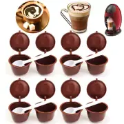10PCS Brown Reusable Refillable Coffee Capsule Pods Cup For Dolce Gusto Machine