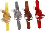 OKUMEYR 4pcs Plush Doll Bracelet Animals Plush Cute Huggable Dogs Plushies Party Stuffed Bracelets Pascal Plush Slap Bracelet Goodie Bags Fillers Animal Shape Slap Bracelet
