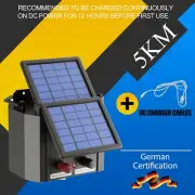 5km Solar Power Electric Fence Energiser Energizer 0.15J Pet Farm Horse Animal