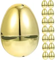 ibasenice 15pcs Decorations Decorative Eggs Decorated Eggs Blank Fillable Eggs Egg Ornament Faux Artificial Eggs Fake Eggs Basket Home Decor Eggs Fillable Play Eggs Plastic Golden