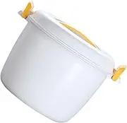 CONGARTENO Rice Cooker Microwave Steamer Bowl Microwave Pasta Cooker Microwavable Portable Food Steamer Pots Small Oven Pan Bowl Oven Cookware Microwavable Rice Noodle Maker Plastic Yellow