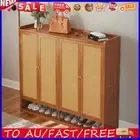 8 Tier Shoes Sneakers Rack Shelf with Doors Narrow Shoe Rack Wood Shoe Organizer