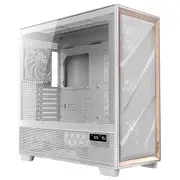 Antec Flux ATX, White Premium Birch Trim, 5x white PWM Performance Fans. Ultra Cooling Design, PWM ARGB Controller w/ MB Sync, Mid Tower Case