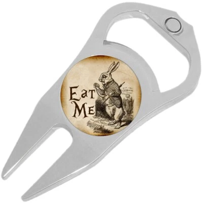 Eat Me Rabbit Wonderland Golf Ball Marker Divot Repair Tool Bottle Opener