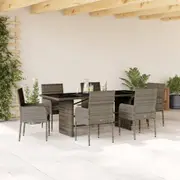 Garden Dining Set with Cushions Bistro Set Table and Chairs Poly Rattan vidaXL