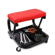 GEARZAAR Rolling Creeper Seat Workshop Mechanic Stool Garage Repair Storage Tray
