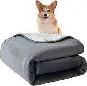 JINGUWU Waterproof Dog Blanket, 75 * 100CM 3-layer Flannel and Sherpa Pet Throw for Cats and Dogs, Soft and Durable Bed Cover for Your Lovely Pet (75X100CM)