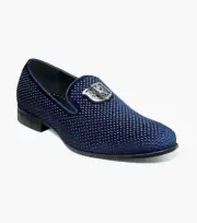 Stacy Adams Men's Swagger Studded Slip On, Style# 25228-410, Size 8.5, Navy