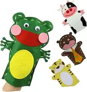 KALLORY 1 Set 6Pcs Creative DIY Hand Puppet Kit Assorted Color Puppets for Fun Early Education Craft Safe and Durable Material Birthday Christmas