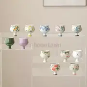 Hand Drawing High Foot Tea Cup Ceramic Thin Waist Tea Set Tasting Cup Household