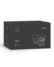 JoyJolt Atlas 10.8 oz Old Fashioned Whiskey Glasses Set of 2 - NEW