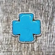 Bling Concho Stone Cross Turquoise CON402-E