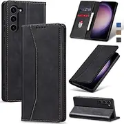 Jasonyu Mobile Phone Case for Samsung Galaxy S23 Plus 5G Case Leather Flip Foldable Shockproof Magnetic [Premium PU Leather] [Stand Function] [Card Slots] Protective Flip Case for Samsung S23 Plus