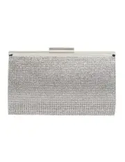 [NINA] Winslet Silver Beaded Clutch