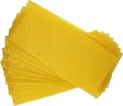EASONGEE 100% Pure Beeswax Sheets for Candle Making- 10Pcs 90mm x 130mm Natural Wax Rolling Sheets, Easy DIY Candle Making Kits for Adults Kids