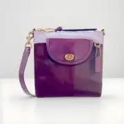 NWT COACH NYLON CARGO CROSSBODY LILAC MULTI / PURPLE TURNLOCK POCKET