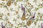 Fabric Mart Direct Multi Color Cotton Printed Fabric by The Metre, 11 Continuous Metres 137 cm Width Purple Peacock Abstract Multi Wholesale Cotton Upholstery Fabric for Curtains Bridal Dress Drapes