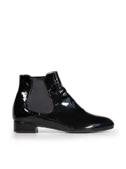 Black Patent Leather Chelsea Boots