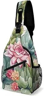 [RTSEBVN] Sling Backpack Fashion Chest Bag Creative Colorful Green Printing Crossbody Backpacks for Men Women, style, 38x20cm, Full Printed Chest Bag