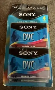 4 Sony Mini DV Tapes NEW SEALED DVC Digital Video Cassette Tape Premium
