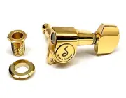 Schaller Gold 6 Inline M6 Mini Sealed Tuners Strat/Tele® Guitar TK-0960-002