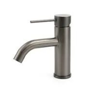 WELS Gunmetal Grey Kitchen Laundry Round Basin Mixer Vanity Sink Faucet Tap Set