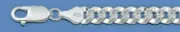 Pave Flat Curb Bracelet Solid Sterling Silver 925 Guage 10.2 mm Length 8 inch
