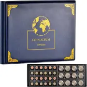Coin Collection Supplies Holder Book for Collectors, 300 Pockets Coin Collection