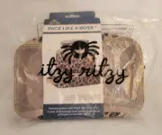 Itzy Ritzy Packing Cubes with Mesh Top Set of 3 Leopard Print --New In Package--