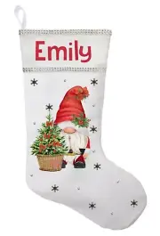 Gnome with Christmas Tree Stocking, Gnome Christmas Tree Stocking, Gnome Gift