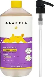 Alaffia Everyday Shea Bubble Bath for Babies & Kids, Gentle for Sensitive to Very Dry Skin Types, Ethically Traded, Non-GMO, Lemon Lavender, 32 Ounces