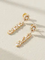 [Suzanne Kalan] Suzanne Kalan - La Fantasie 18-karat Gold Diamond Earrings - One size One size Gold