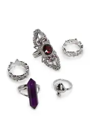 Whimsical Amethyst Ring Set