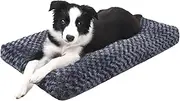 OUSOY Washable Large Dog Bed, Dog Crate, Foam Mattress. Pet Bed, Pillow. Anti-Slip Bottom Dog Beds. Chew Proof Dog Bed. Sleeping Mat for Pets 90x60x8cm. Sofa Bed. (Dark Grey)