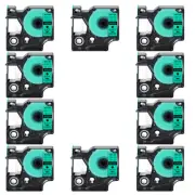 10* Black on Green label tape 12mmx7m For DYMO D1 45019 LabelManager 200 400 450