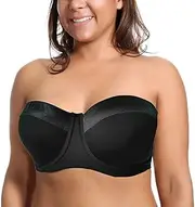 [Olivachel] Women's Strapless Bra 34-46 C/D/DD/E 1/2 Cup Seamless Plus Size Balconette Bra H059
