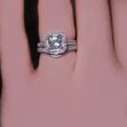 GIA certified Diamond Bridal Set 4.00 CT Asscher cut 18K White Gold