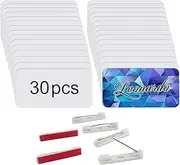 30 Pcs Sublimation Name Tags 1.5 x 3 Inch DIY Blank ID Name Badge with Round Corners Pin Custom Personalized Sublimation Name Tag for School, Office Blank Name Tags