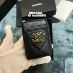 現貨二手 CHANEL 香奈兒 19 黑色 金CC 小羊皮 拉鏈零錢包 卡包 皮夾 卡夾 現貨