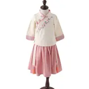 Traditional Chinese Hanfu Dress Set for Girls Toddler Cheongsam Outfit Spring