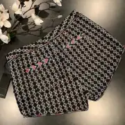 Dolce Vita Pamina Woven Tweed Pattern Beaded Shortie Shorts Black White NWT
