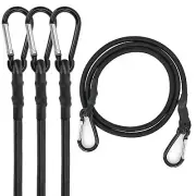 Bungee Cords with Carabiner Hooks 12 Inch - Black Bungee Cords Heavy Duty Out...